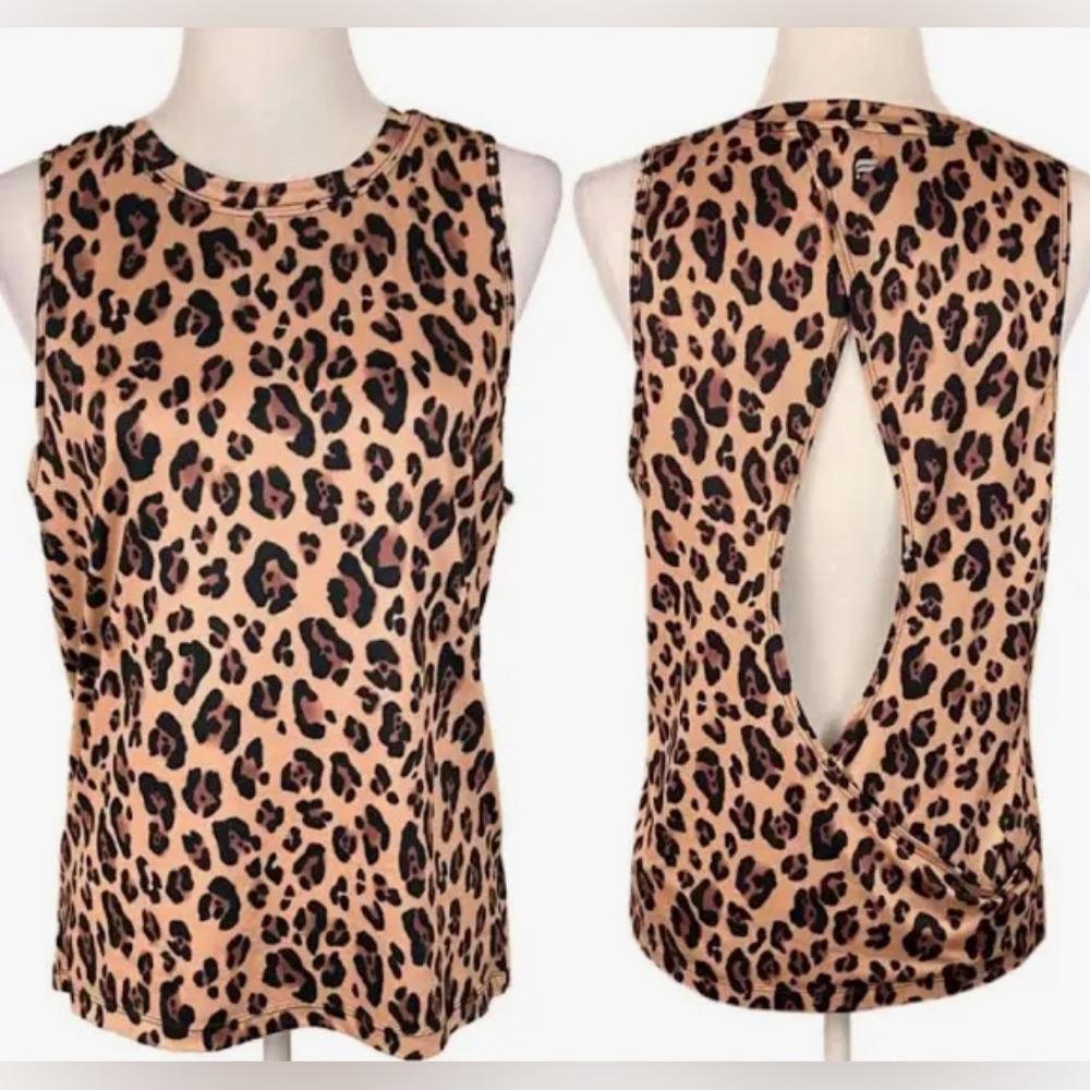 Leopard Print Sleeveless Top with open back